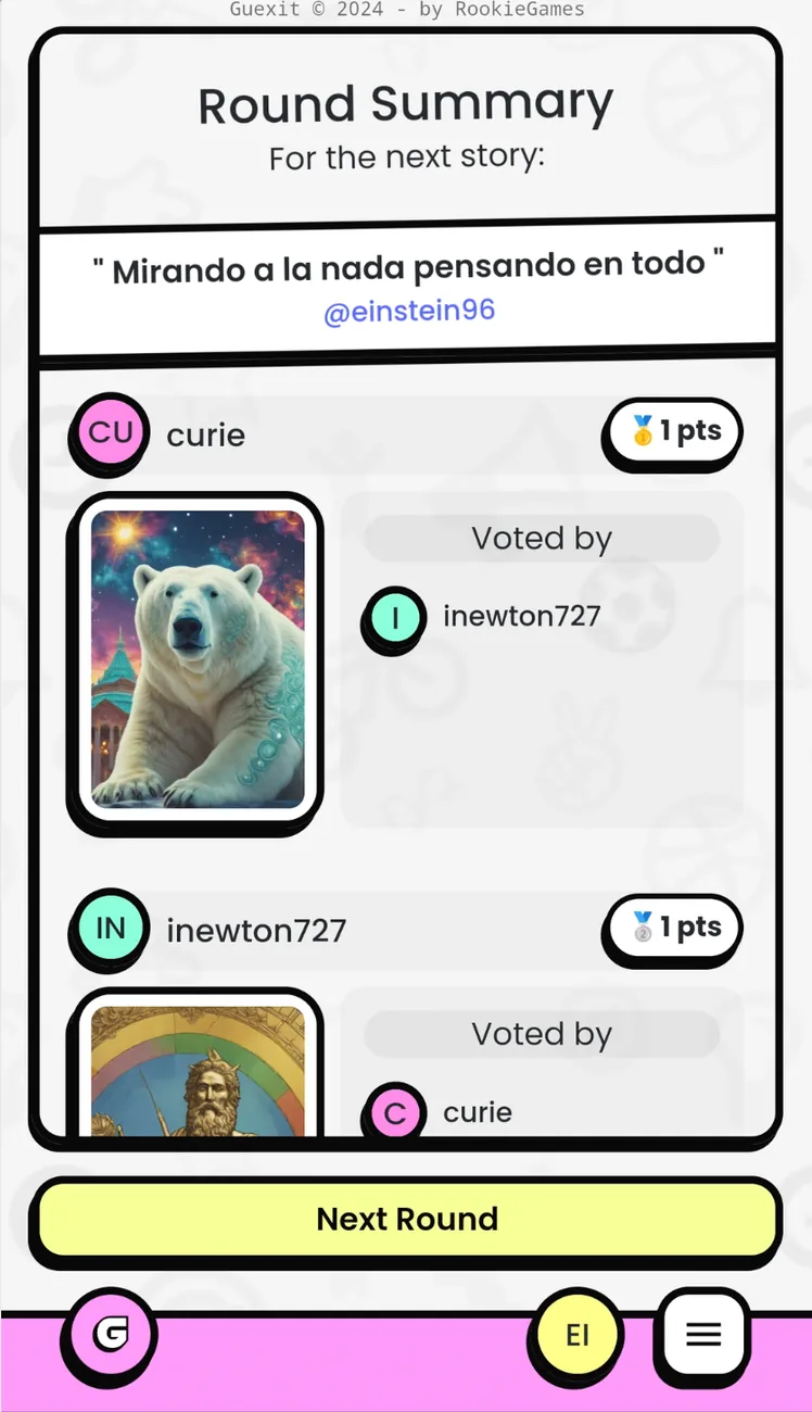 Guexit — game interface